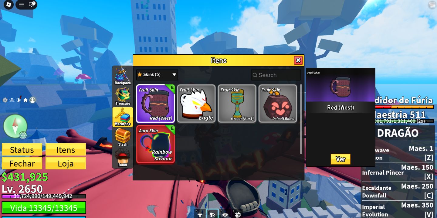 Conta de Blox fruits Com Dragon, Buddha, Gas Permanente, Gamepass e muitos mais