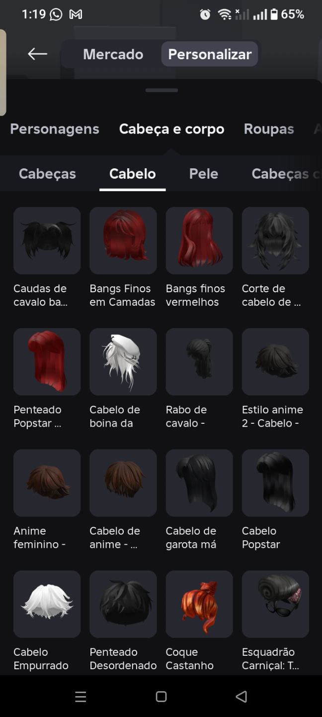 Conta feminina gotica roblox