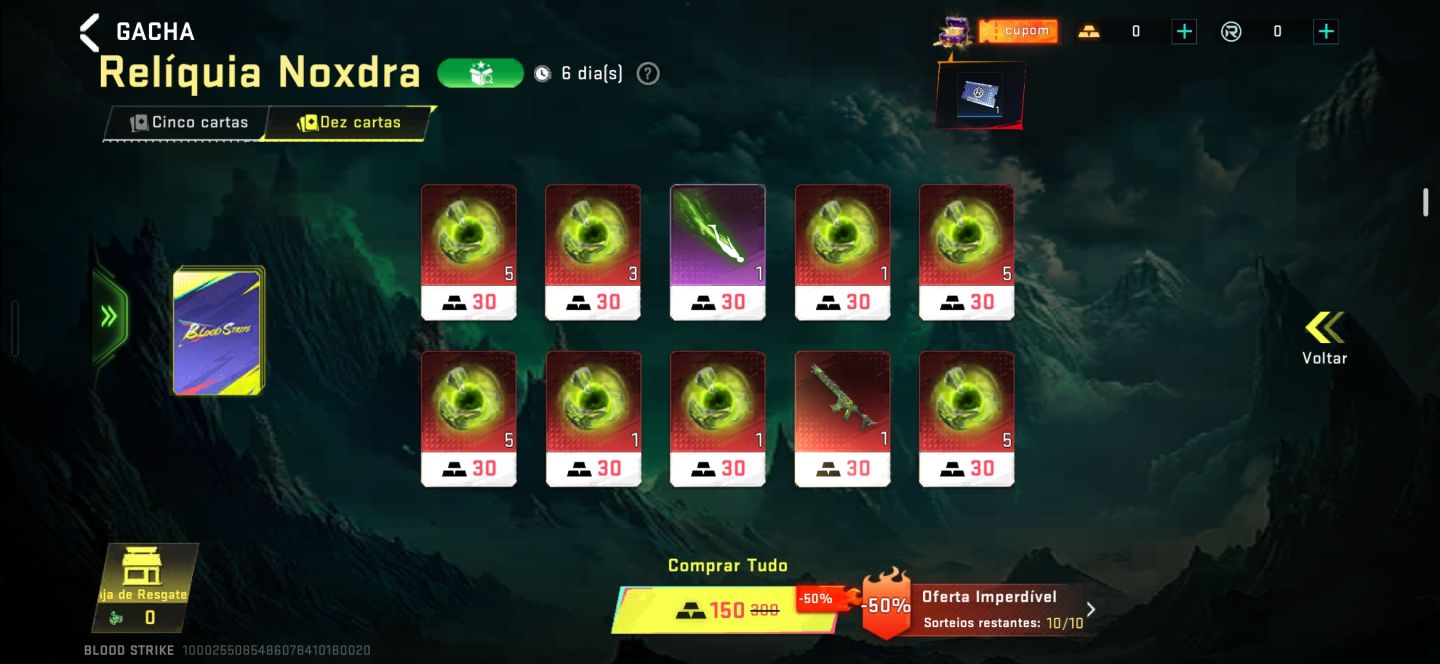 Conta blood strike com nova MCX eterna (noxdra)na carta,conta Full acesso!