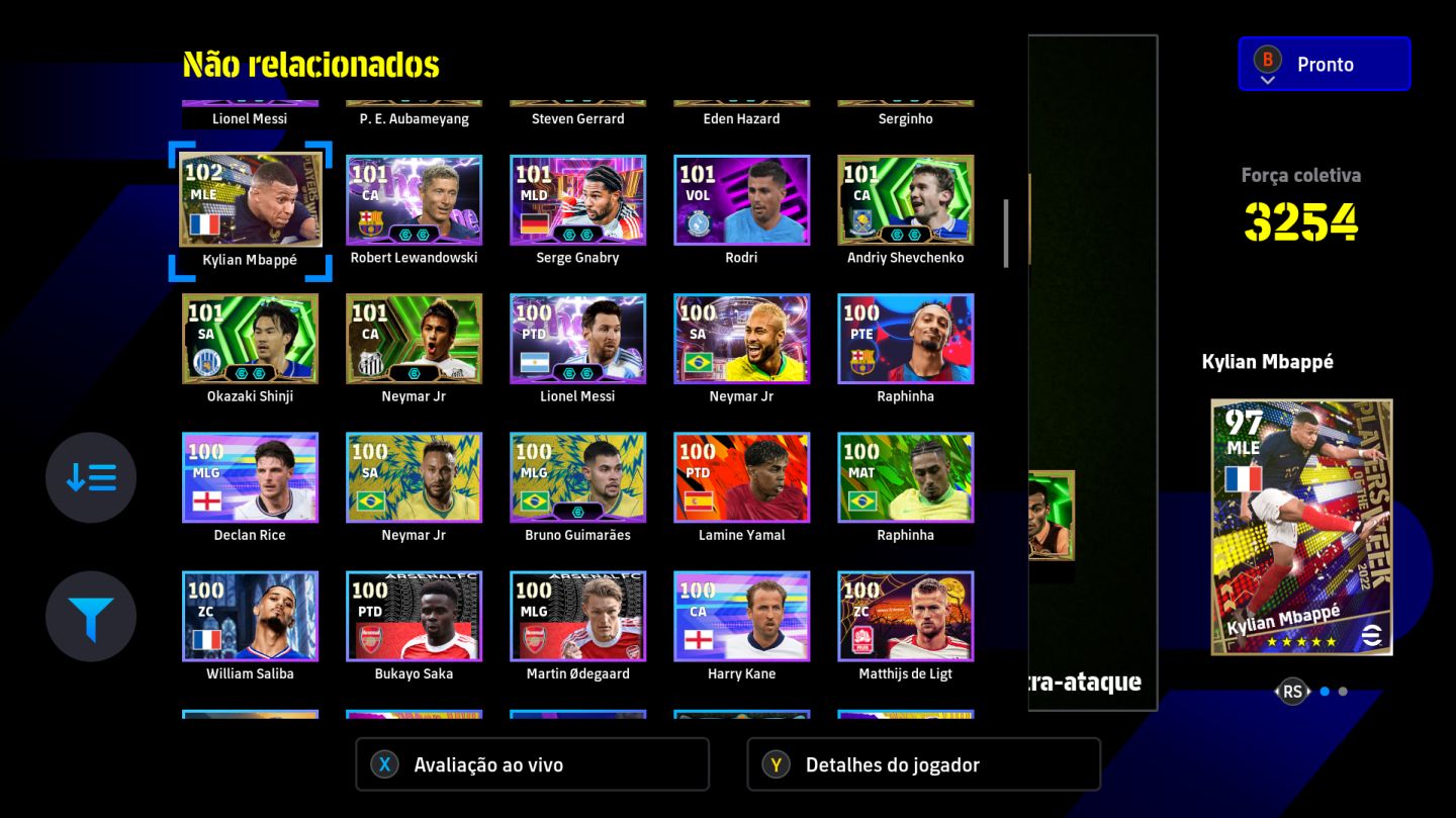 Conta Efootball Xbox/PC - Romario, Del Piero, Messi, Yamal e mtos outros