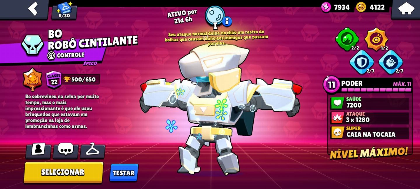 Conta de Brawl Stars com 77 Campeões