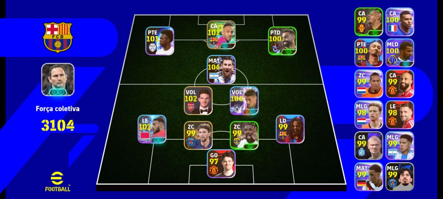 CONTA EFOOTBALL MOBILE FORÇA 3104