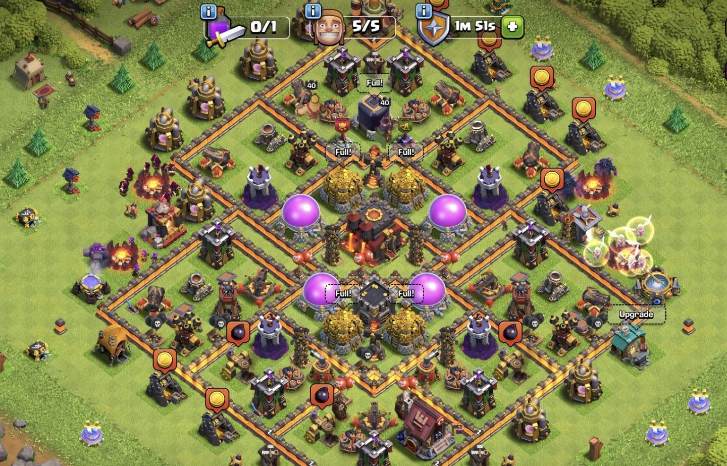 Conta Clash of Clans CV10 FULL/CC6 FULL +500 gemas e 5 construtores