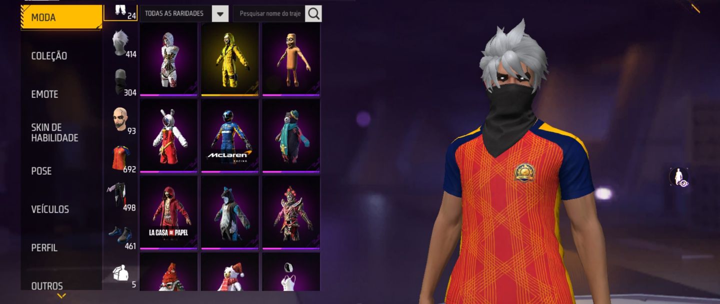 CONTA GEMADA COMPLETA FF | DINO ANJO + SOMBRA ROXA + SOMBRA MARINHA + 2 PUNHOS