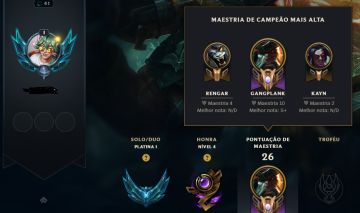 Ac lvl 40, maestria com 1 champ, 5 skins riven e yasuo emissario, 10 spolio skin