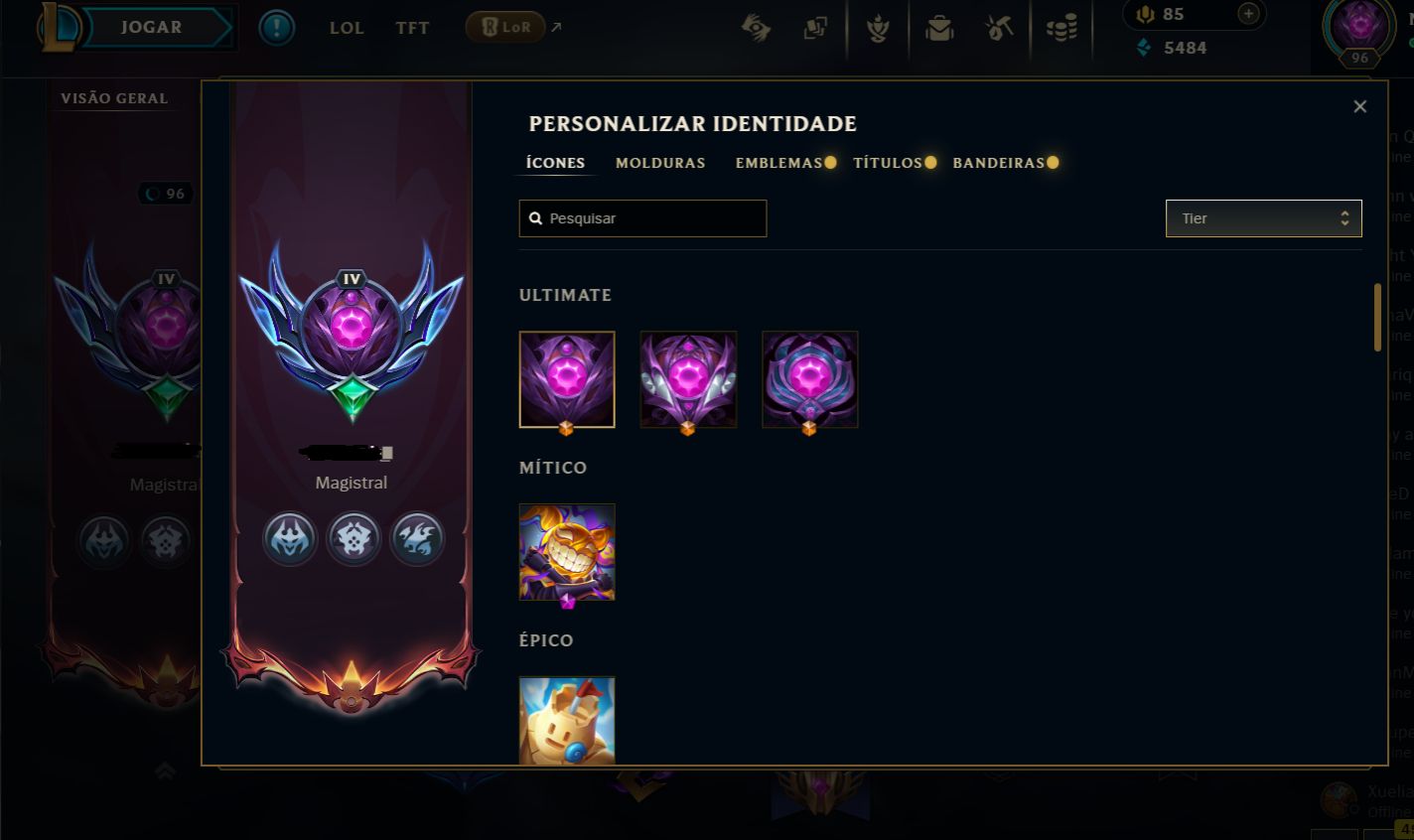 CONTA EX MASTER MMR BUFF (SMURF)