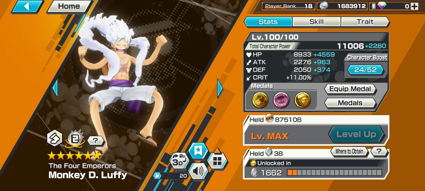 Conta com ex novo no one piece baunty rush