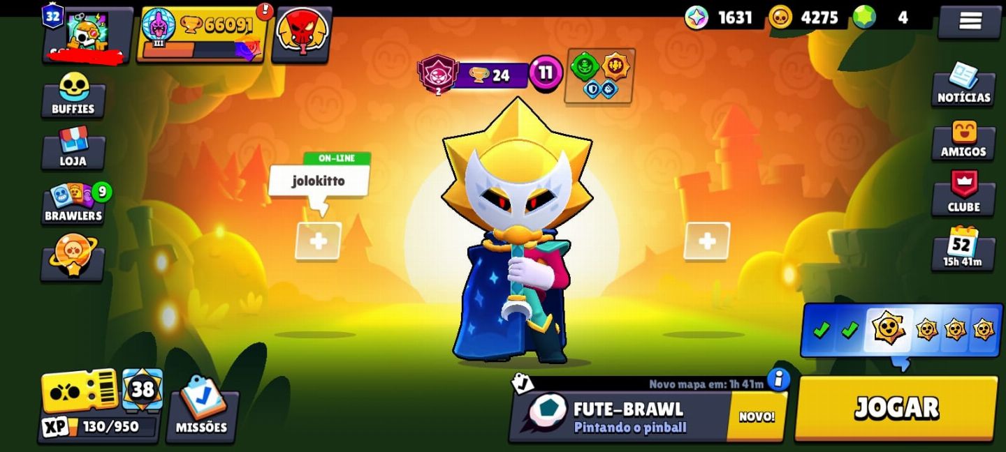 Conta de brawl stars criada em 2020 com 66k de Troféu e com todos os brawl.