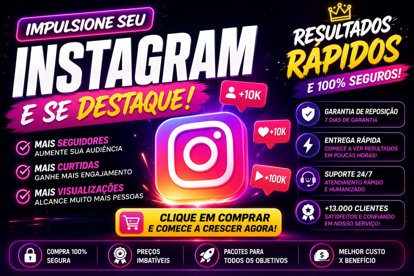 [MAIS BARATO DO SITE] SEGUIDORES INSTAGRAM | CURTIDAS | VIEWS | ENTREGA RÁPIDA