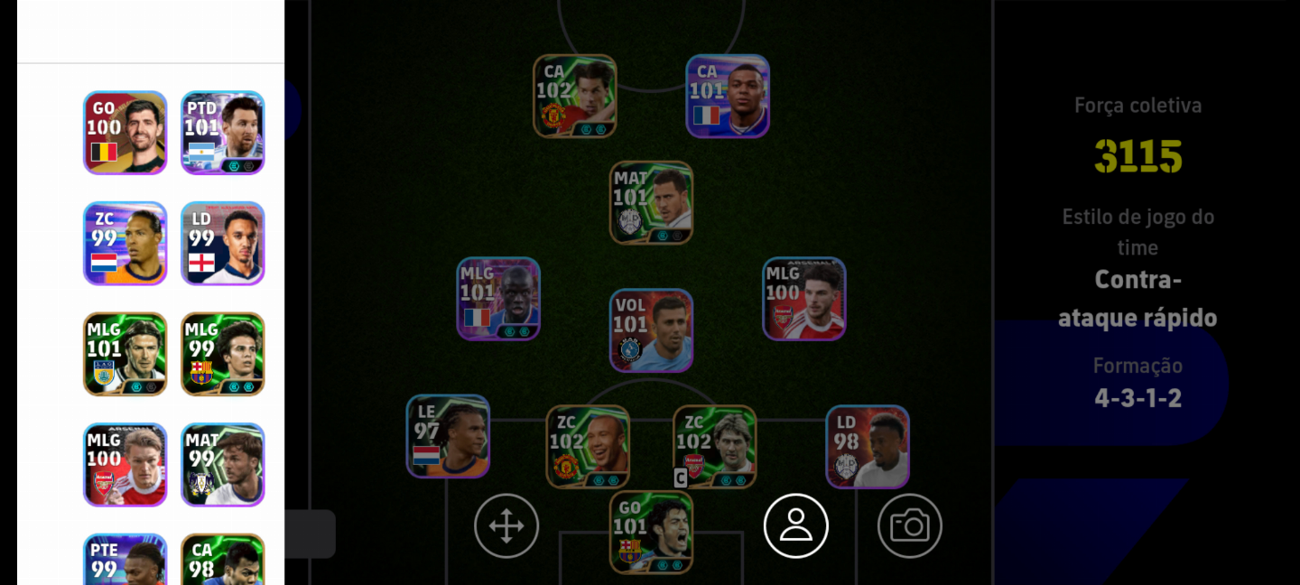 CONTA EFOOTBALL COM 3115 DE FORÇA