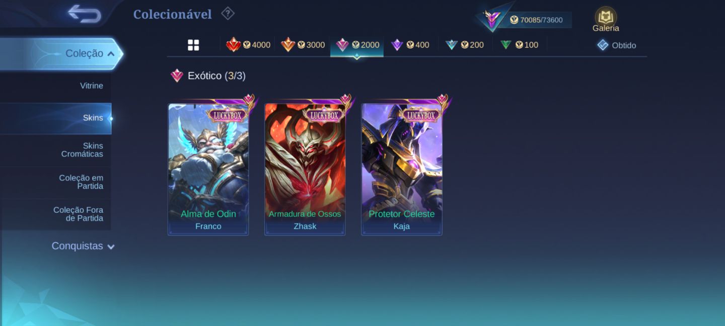 CONTA COLECIONADOR RENOMADO 2 FULL HERÓIS E 309 SKINS