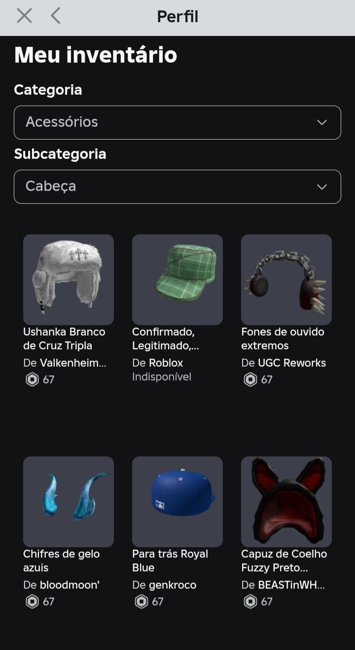 Conta de roblox para (mais de 5k de robux gastos)