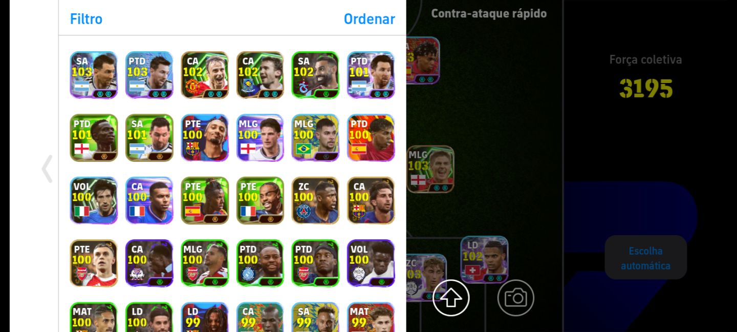 Conta Efootball RARA! 3195 Força Coletiva | Romero 106 + Suárez Blitz + Edimilso