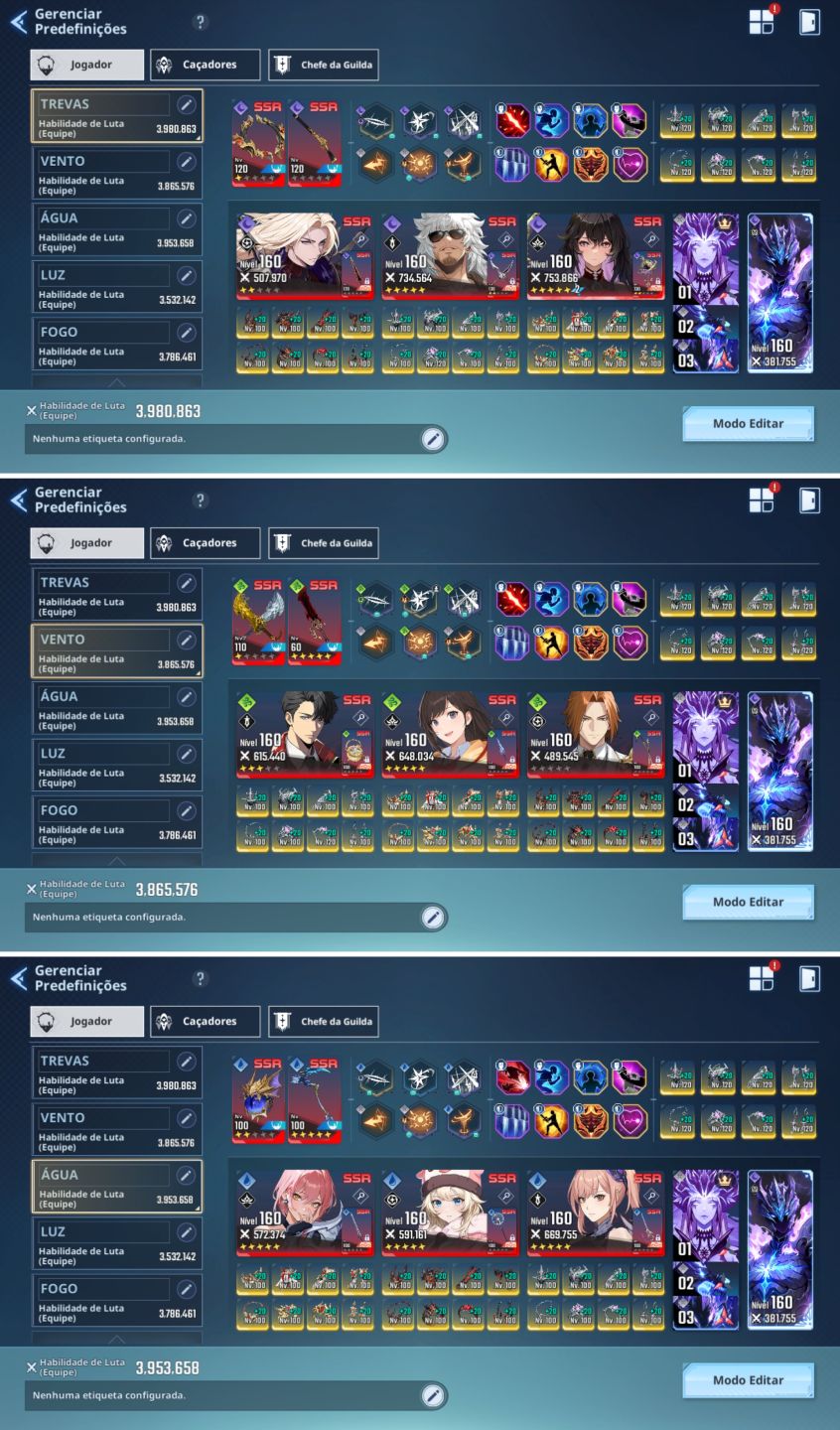 Conta Solo Leveling Arise: +150k Núcleos Magicos, +870M Gold