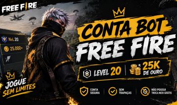 CONTA FREE FIRE LV20 + 25K DE OURO