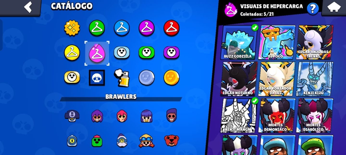 CONTA BRAWL STARS com 57k de troféu,com muitas skin raras e exclusiva