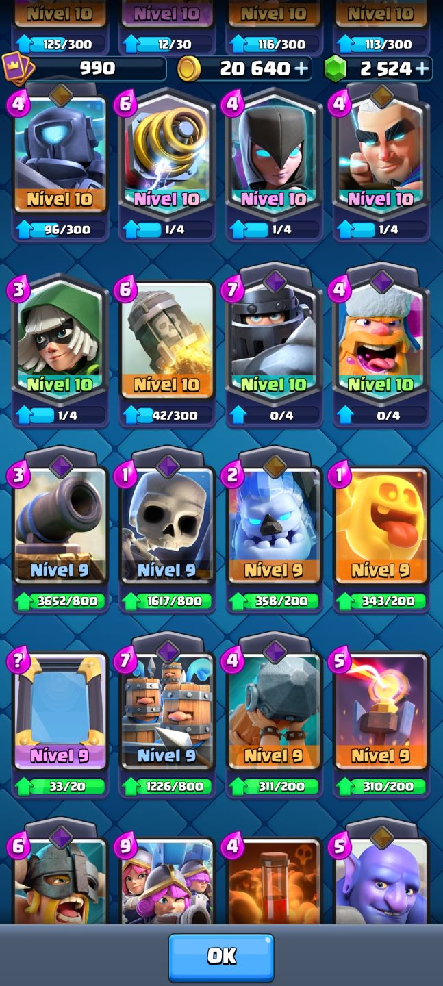 CONTA CLASH ROYALE BEM DESENVOLVIDA | 5.115 TROFÉUS | 2.524 GEMAS