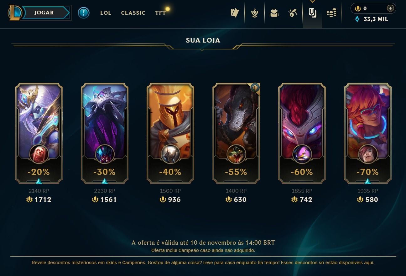 CONTA UPADA A MÃO - 41 SKINS - LVL 30 - 35 CAMPEÕES - 33K DE EA - SKINS NO BAÚ
