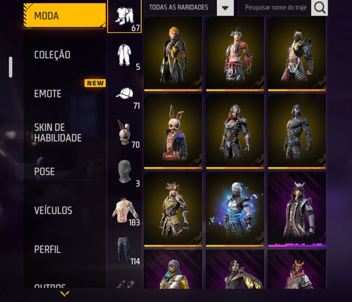 Conta rara free fire