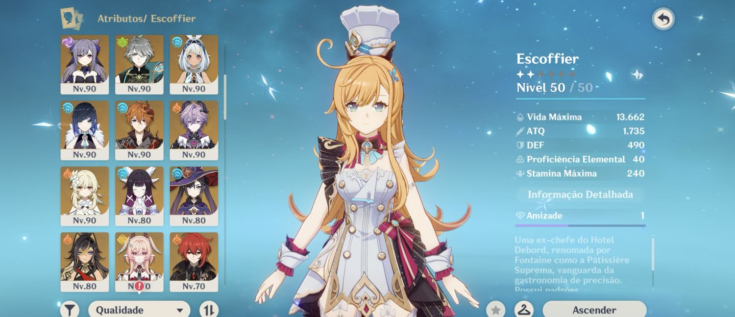 End game, conta de 2020, raiden c2 + bis, Furina c1 + bis, Skirk, Escofier +