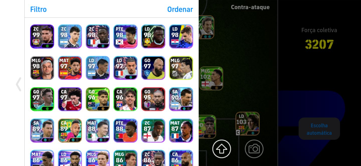 Conta efootball com del pierro, Neymar e zola blitz curler. 3209 de força
