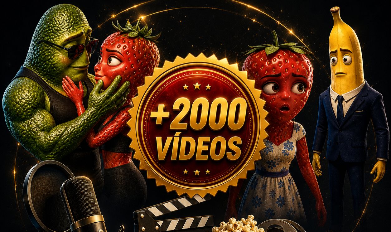2.000 vídeos de novelinhas das frutas monetização