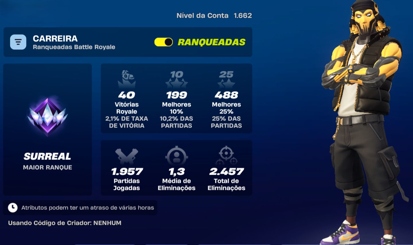 Conta de fortnite Surreal com +140 skin tryhards +20 picaretas tryhards