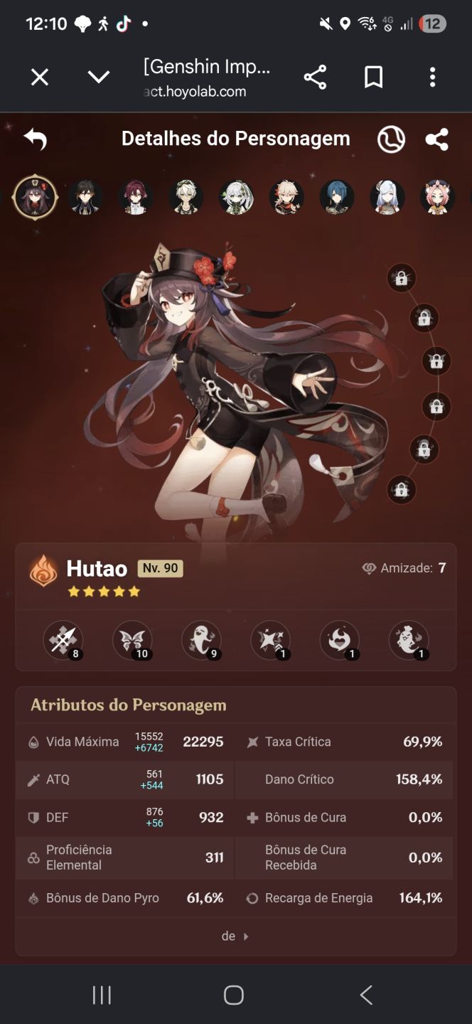 Conta genshin, 9 personagens t5, ar 55, conta antiga t5, ar 55