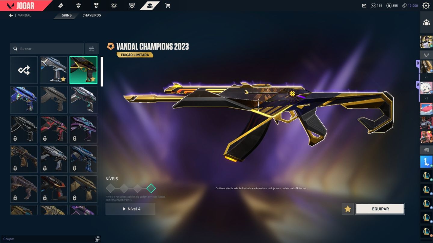 CONTA VALORANT FULL ACESSO | VANDAL CHAMPIONS 2023 + KURONAMI | LEQUE FLAMEJA