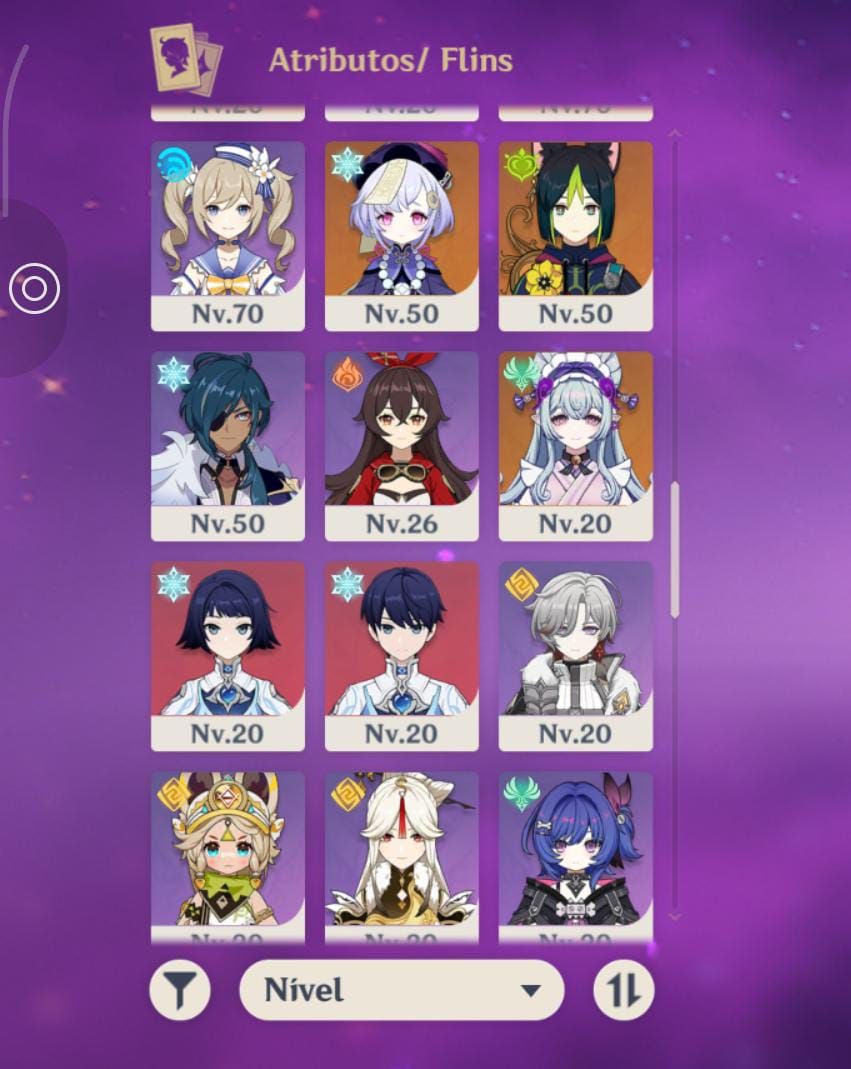 Conta Genshin Impact + ZZZ + Honkai (Flins com assinatura, bonecos meta, etc)