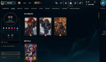FULL ACESSO - 99 SKINS - 150 CAMPEÕES - LEVEL 350 - 24 MIL ESSENCIA AZUL