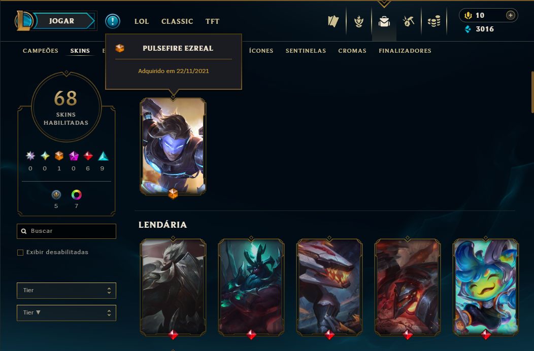 SKIN LENDÁRIA DEUS-REI DARIUS + [ QUASE 100 SKINS HABILITADAS ] + [ TROCA NICK ]