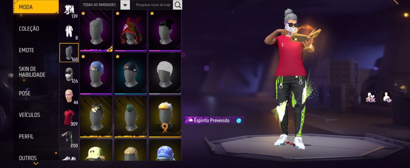 CONTA FREE FIRE NÍVEL 71 PUNHO FÊNIX, BERMUDA ANGELICAL E ANIMES