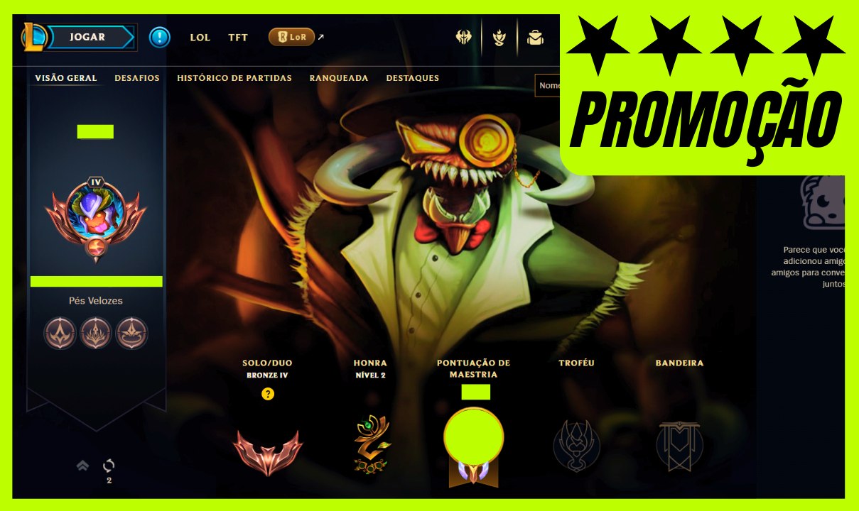 CONTA BRONZE - RANKED OPEN - MMR INTACTO - DADOS ALTERÁVEIS