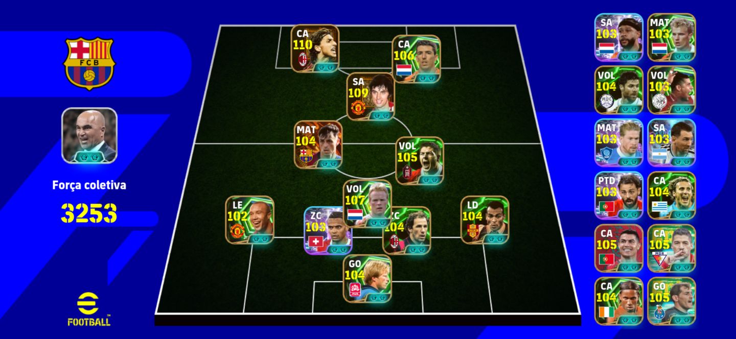 Conta Efootball força 253 com ibra 110