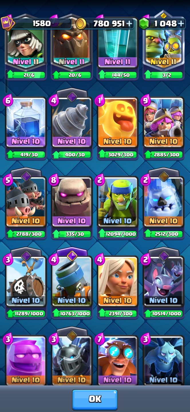 Conta de clash royale gemada barata