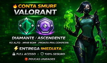 [QUEIMA DE ESTOQUE] CONTA VALORANT SMURF DIAMANTE/ASCENDENTE -ENTREGA AUTOMATICA