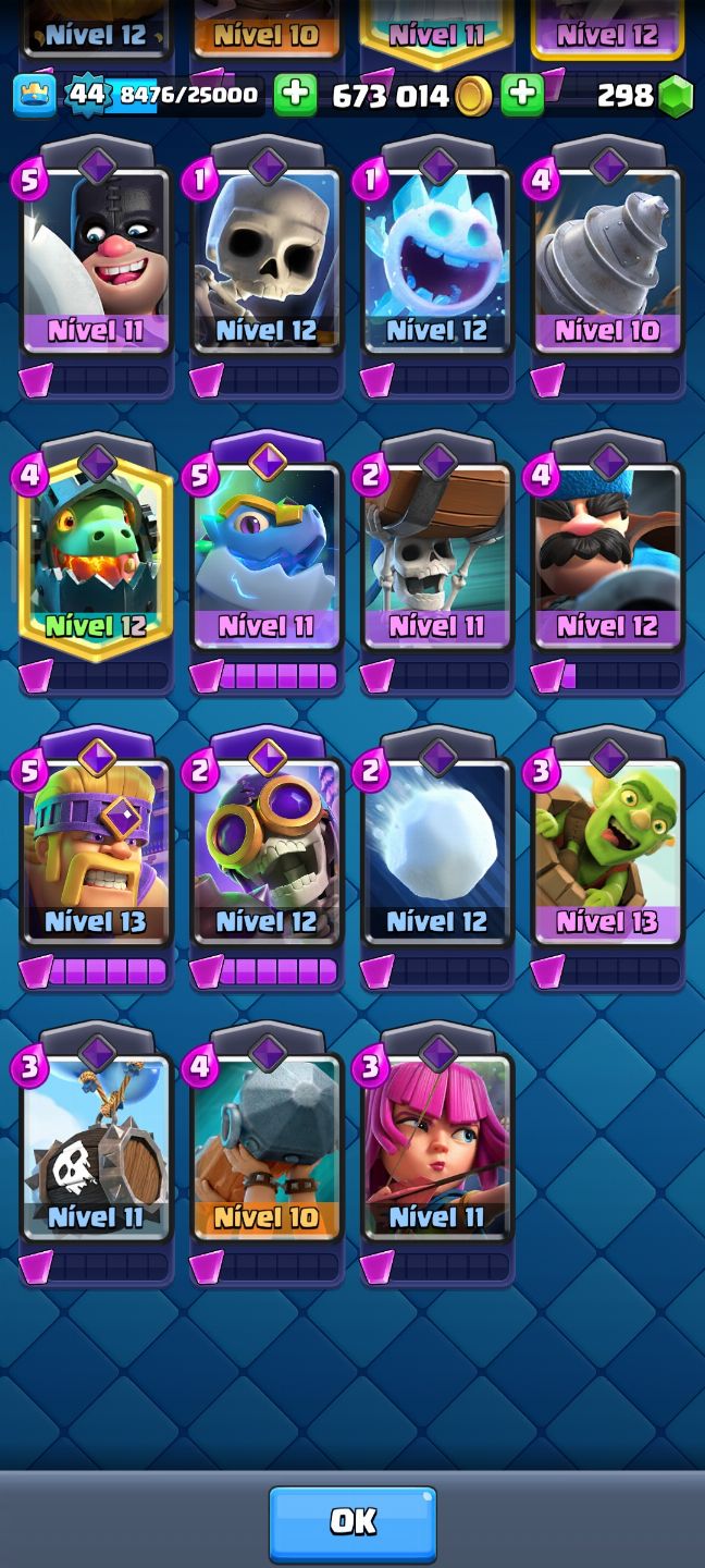 CONTA CLASH ROYALE COM BASTANTE TROFEUS E CARTAS ENVOLUIDAS
