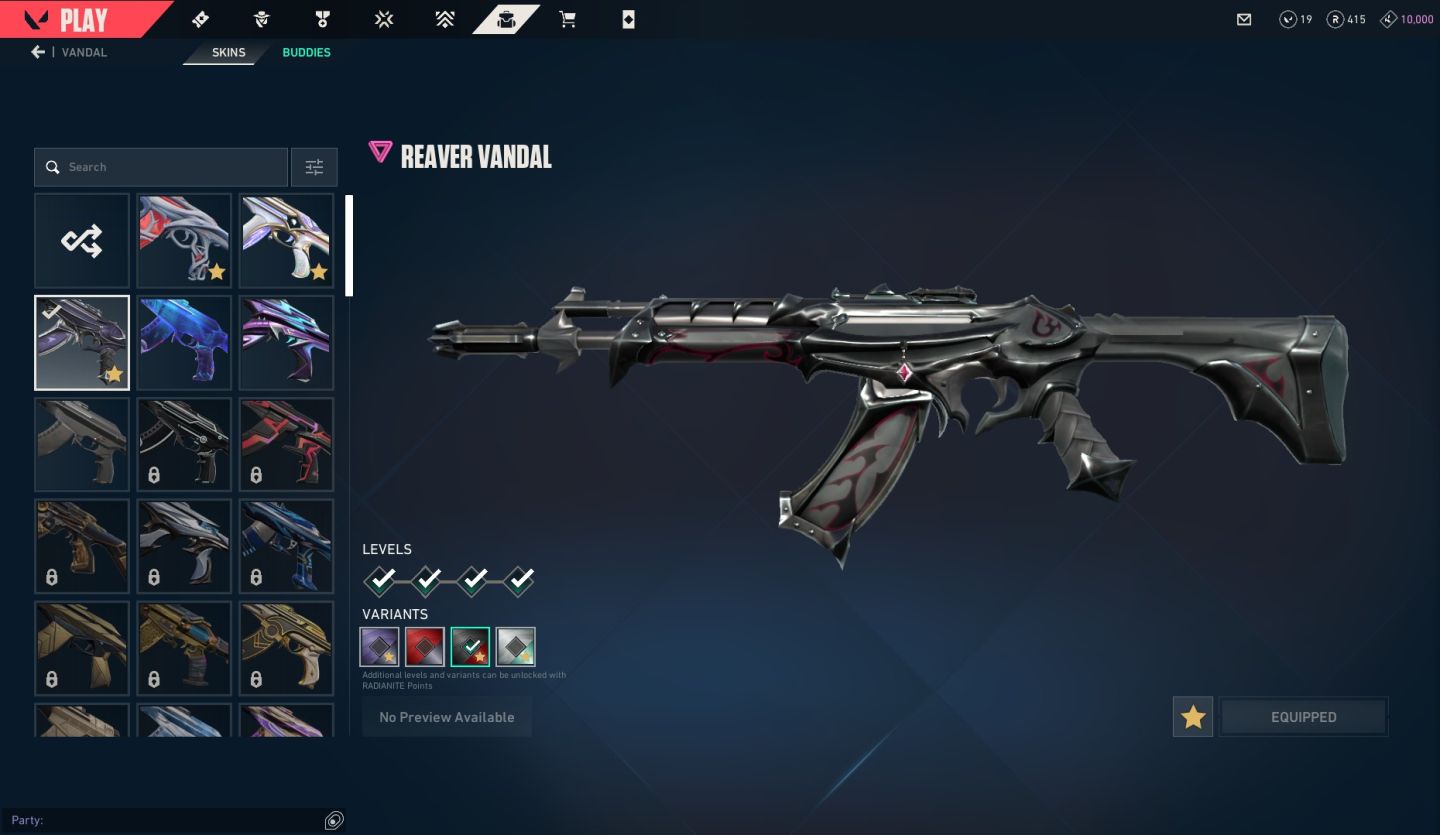 Conta de Valorant - 4 Facas, 5 Vandal e 4 Phantom