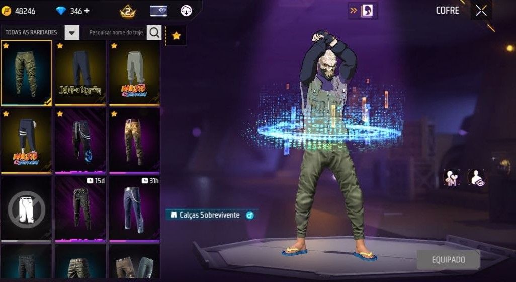 CONTA FREE FIRE LVL30 MESTRE 5 BR|MEGUMI |JIRAYA|KAKASHI |346 DIMAS E TROCA NICK