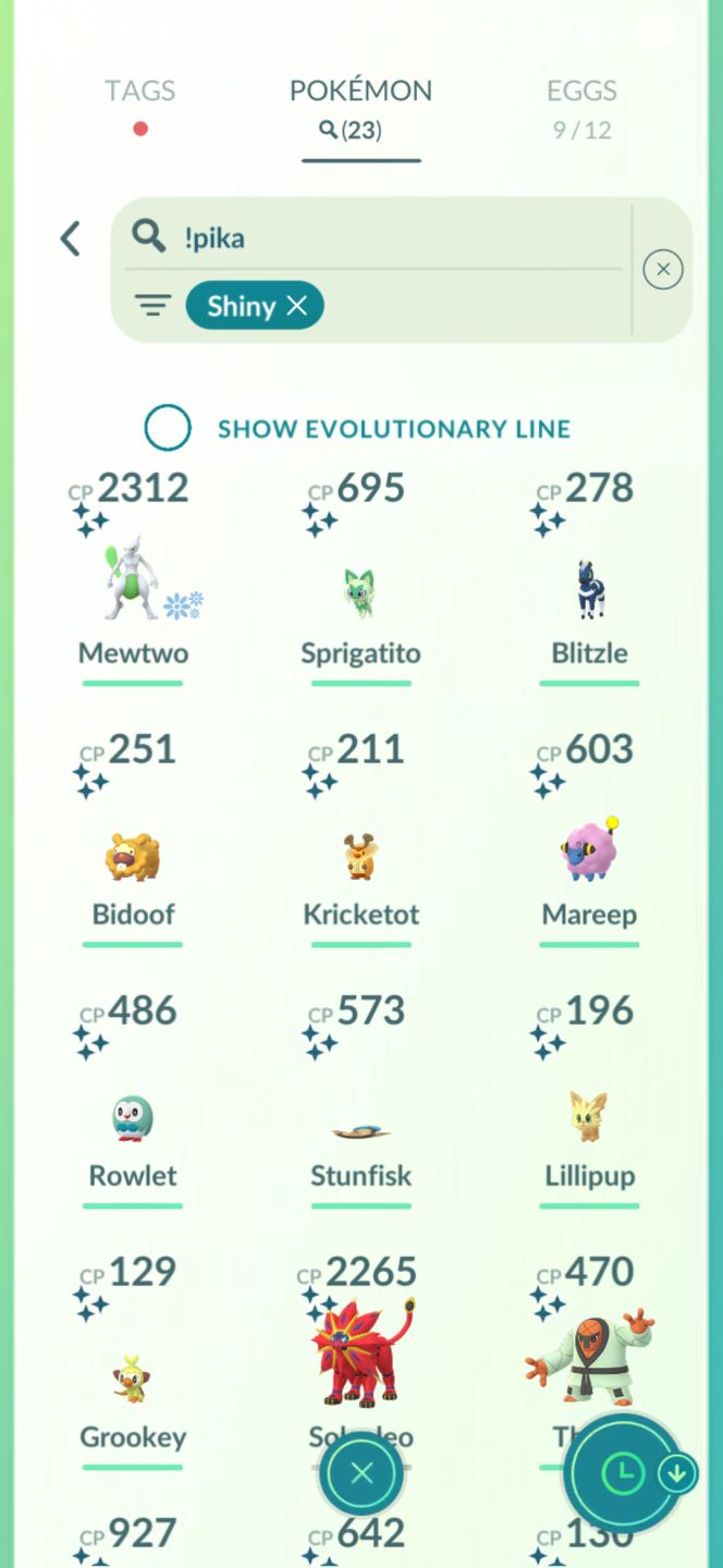 Mewtwo Shiny fundo+Solgaleo Shiny+ 27 Pikachu Shiny+23 Shinys conta lv70