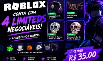ROBLOX | CONTA COM LIMITEDS NEGOCIÁVEIS + ACESSÓRIOS RAROS