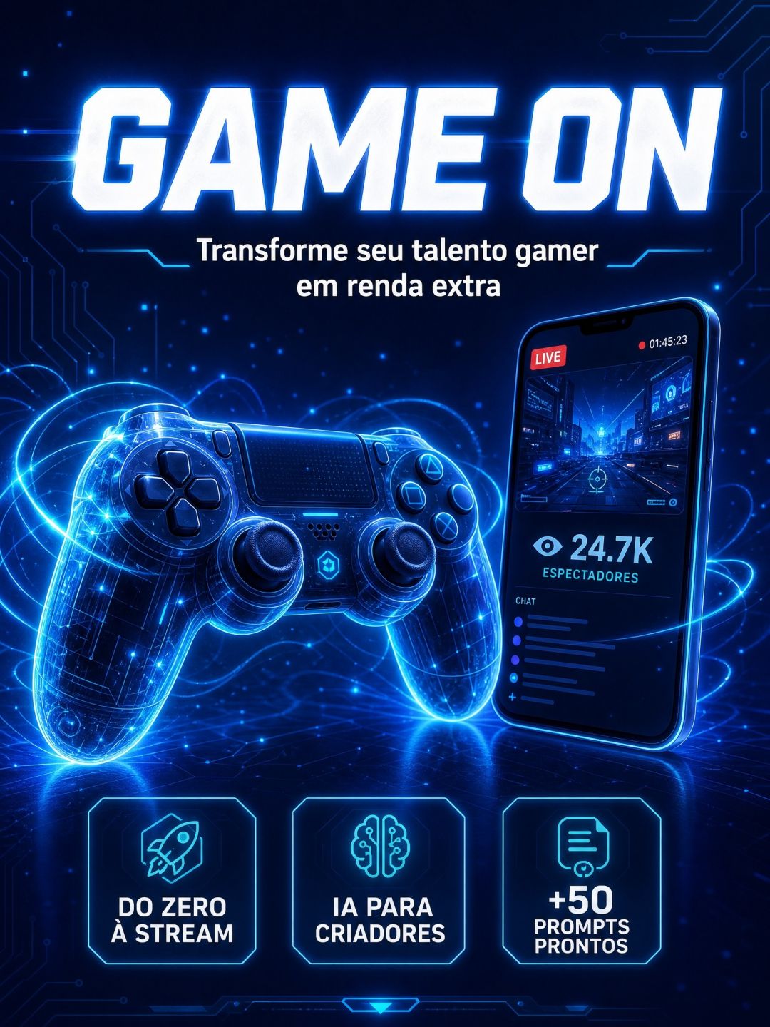 GAME ON: Guia Gamer Completo + 50 Prompts de IA + Plano de 7 Dias