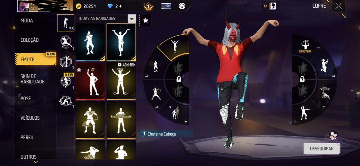 Free Fire Conta Level 71 Antiga 7 Anos | 2 Calças Angelicais Azul e Vermelha | I