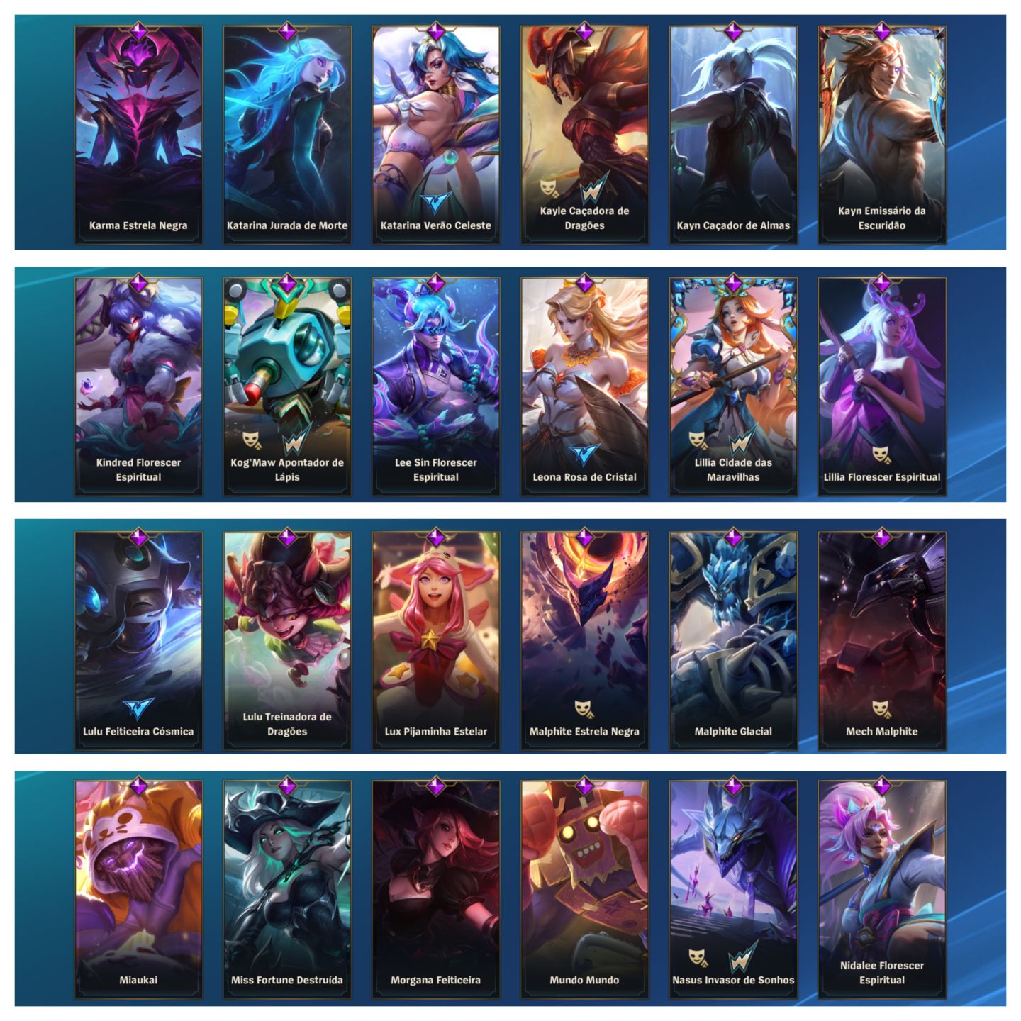 CONTA RECHEADA DE SKINS MITICAS!!! (FULL YASUO)