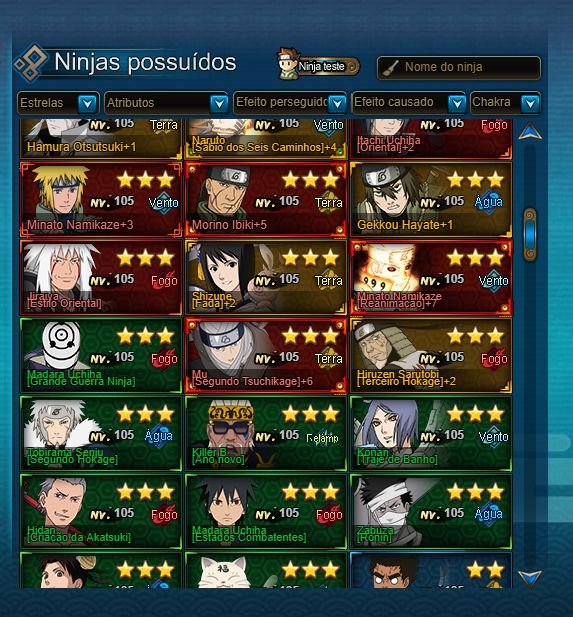 Conta naruto online com metas