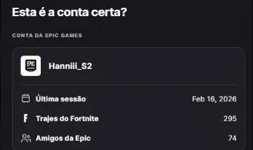 Conta Fortnite com 295 Skins