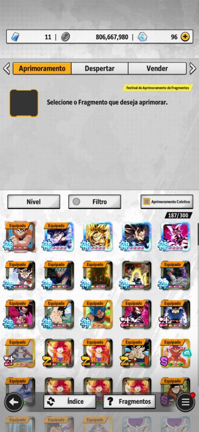 Conta dragon ball legends com 8 ultras