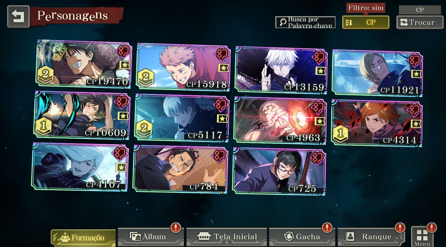 CONTA JUJUTSU KAISEN PHANTOM PARADE END GAME