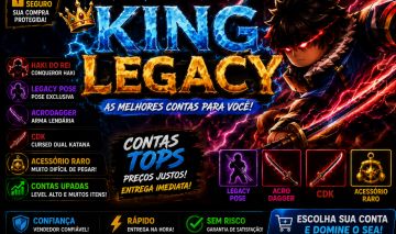 CONTA DE KING LEGACY COM HAKI DO REI LEGACY POSE RAÇA V3 E ITENS RAROS